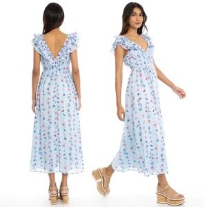 Banjanan NEW Maya Dress in Folk Floral Misty Print Cotton Maxi - Women's Size XL